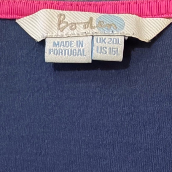 Boden Navy Embroidered V-Neck Dress 16L - Picture 4 of 8